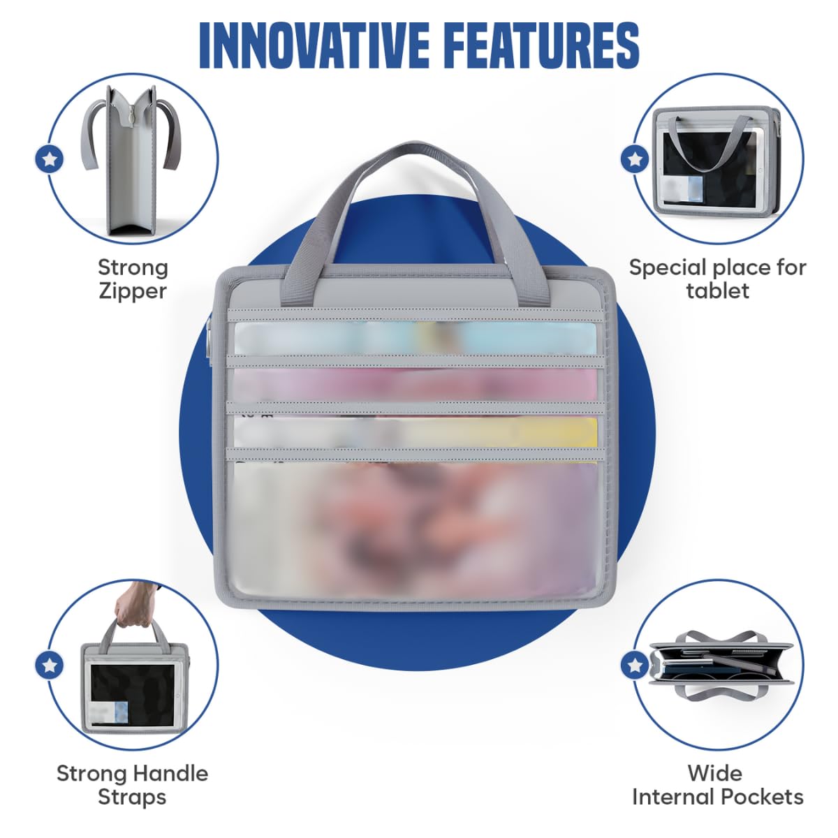 Gray Tract & Magazine Holder with Handles