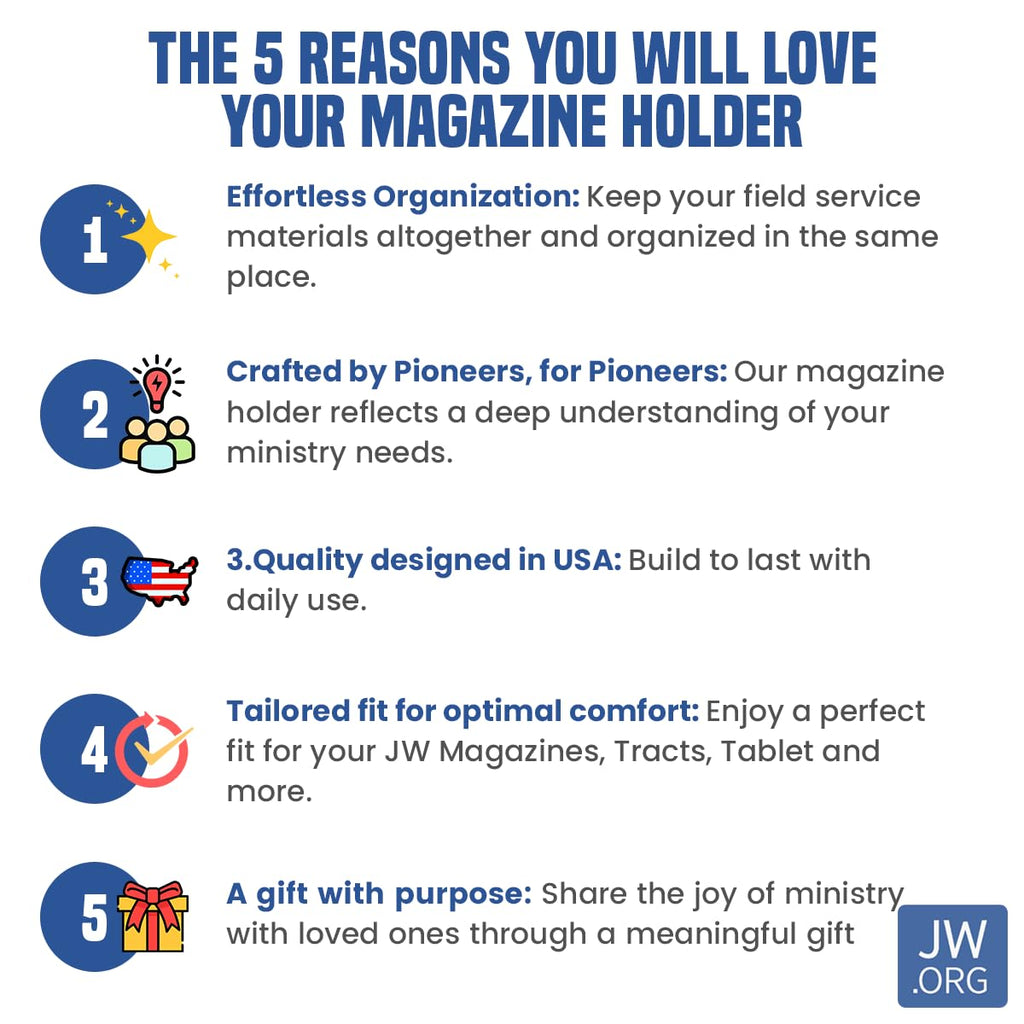 OLDECORY JW Magazine and Tract Holder + Stationary JW Letter Kit - JW Field Service Supplies, JW Ministry Supplies, JW Gifts