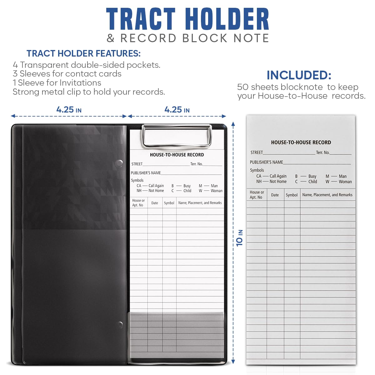 50 House-t-House Record Sheets for Field Service