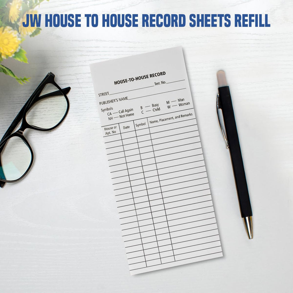 50 House-t-House Record Sheets for Field Service