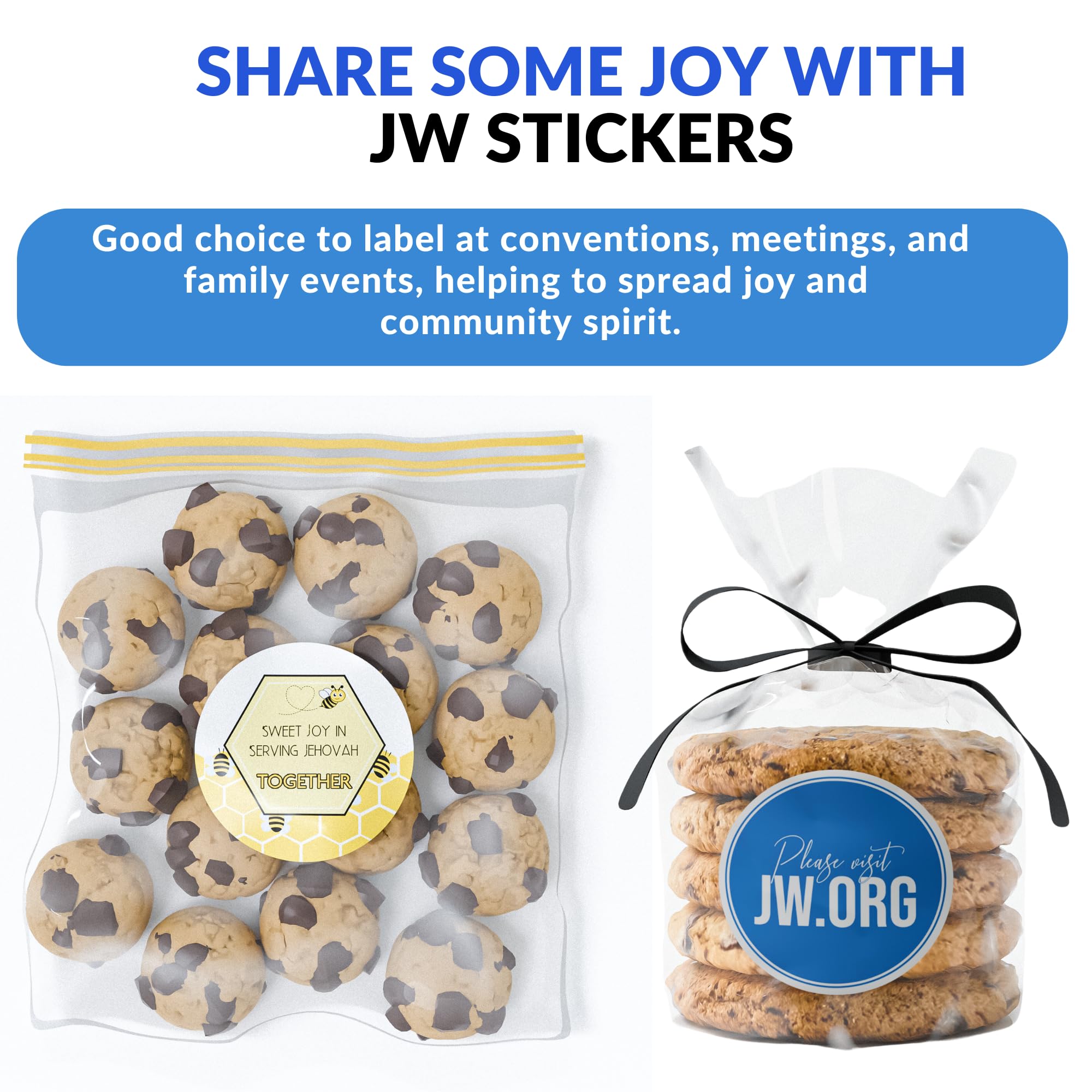 60 Stickers w/ Jehovah Witnesses Favorite Designs (2 Different Designs)