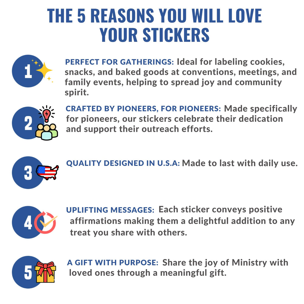 60 Stickers w/ Jehovah Witnesses Favorite Designs (2 Different Designs)