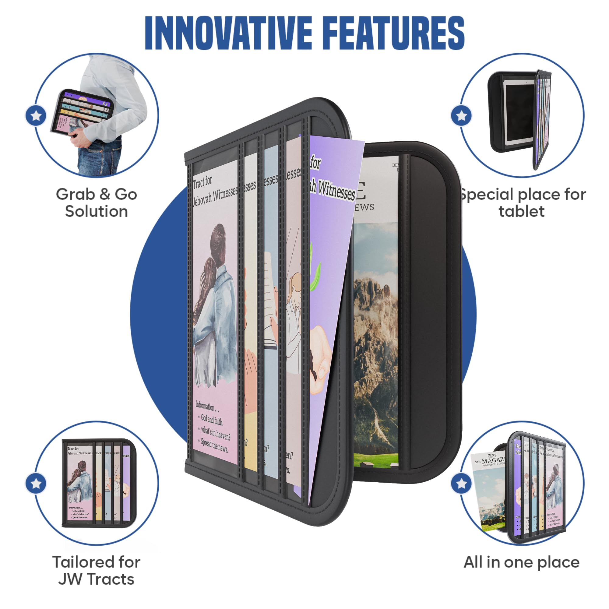 Slim Black Magazine and Tract Holder