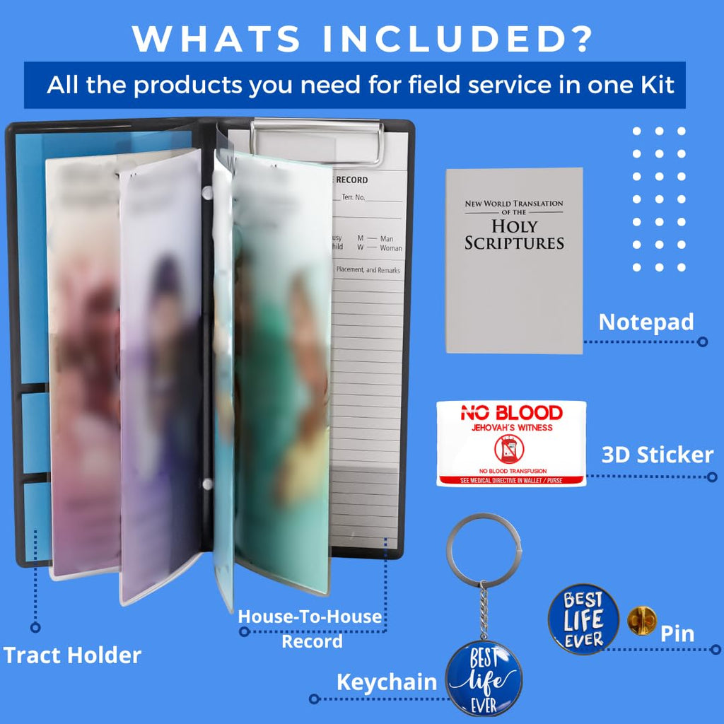 Portable Tract Holder - 50 house-to-house sheets included