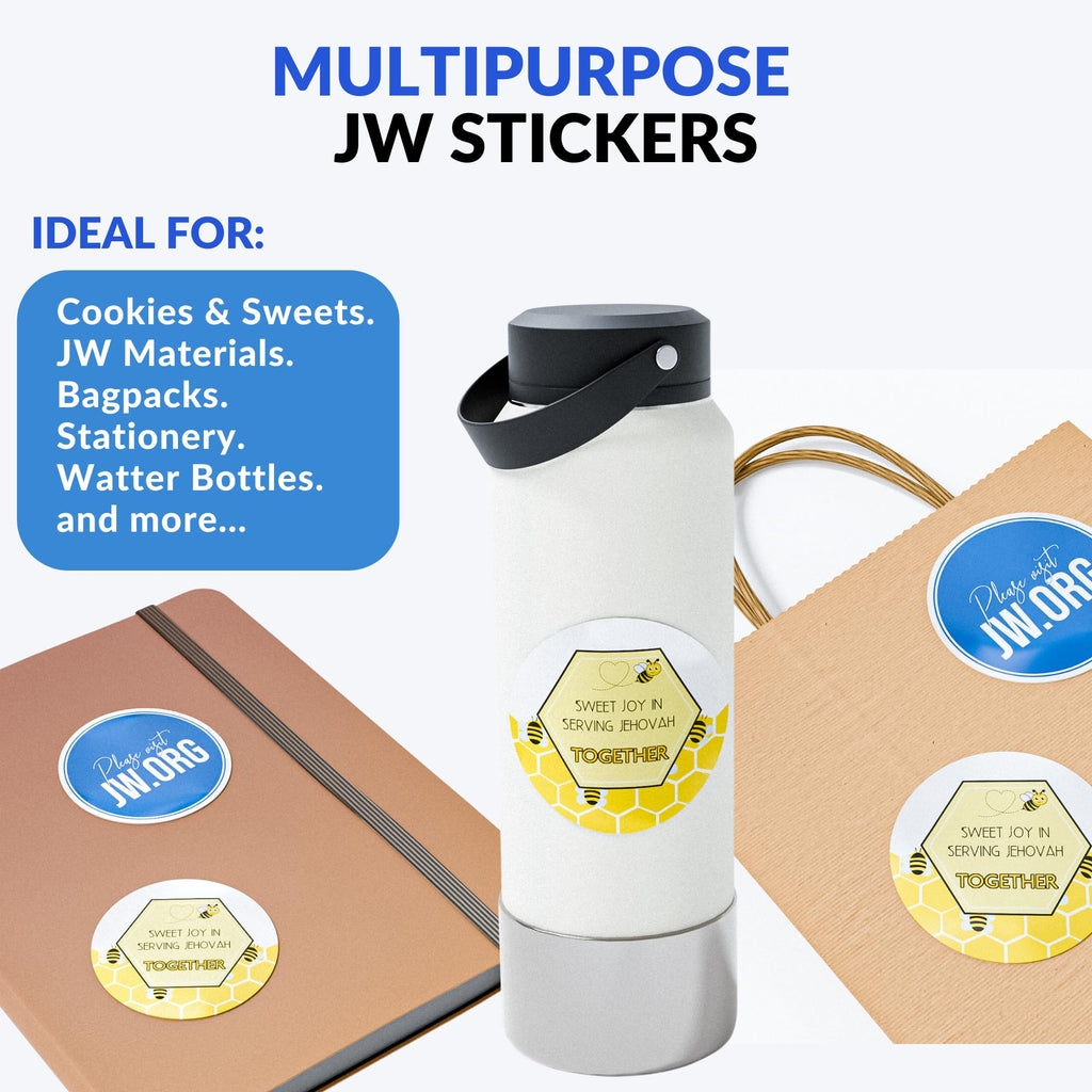 60 Stickers w/ Jehovah Witnesses Favorite Designs (2 Different Designs)