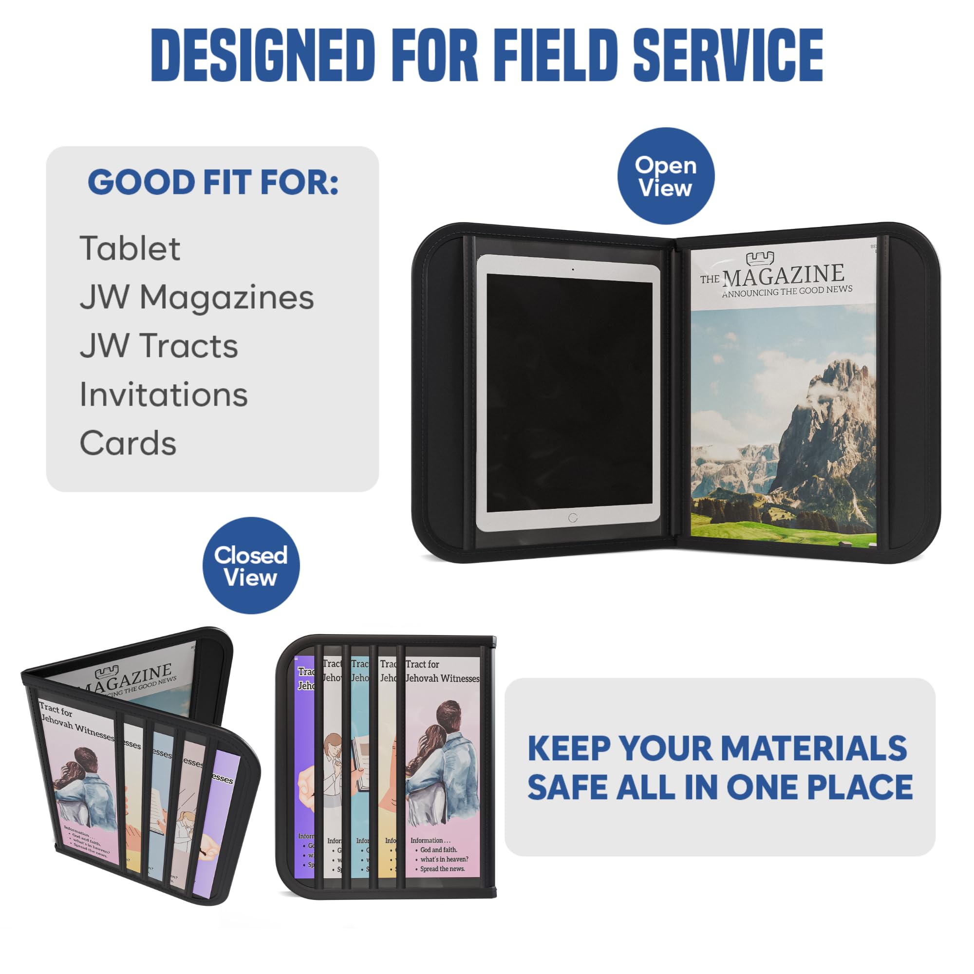 Slim Black Magazine and Tract Holder