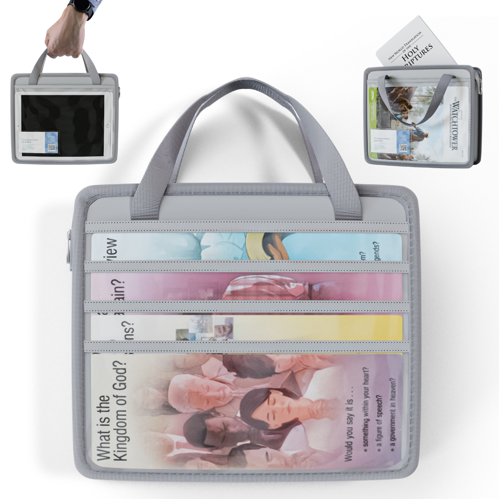Gray Tract & Magazine Holder with Handles