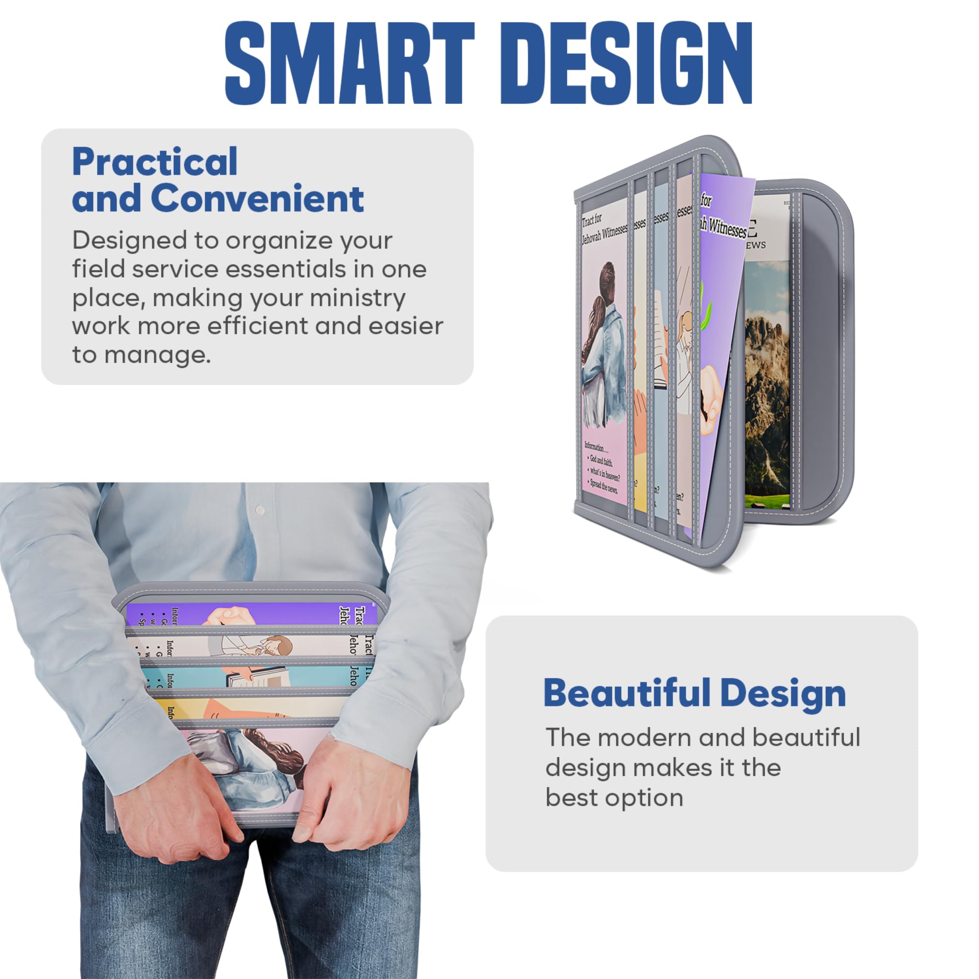 Slim Gray Magazine and Tract Holder