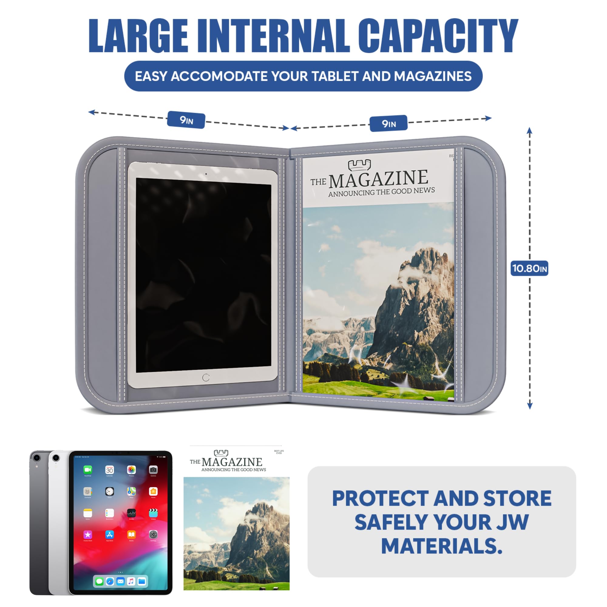 Slim Gray Magazine and Tract Holder