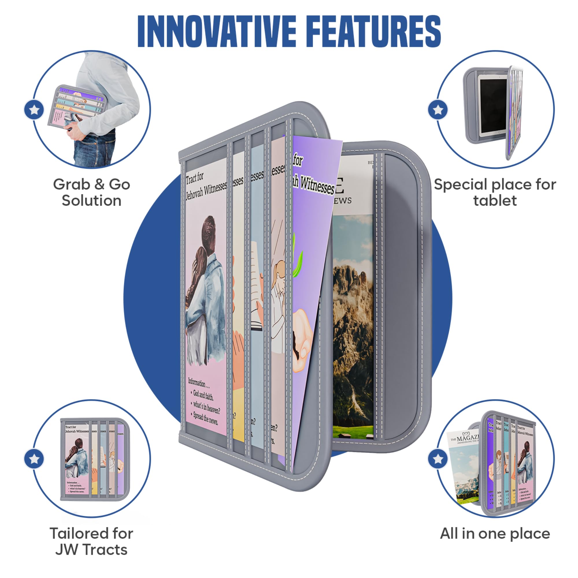 Slim Gray Magazine and Tract Holder